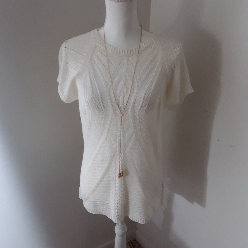 Fever *Womens Cream Lacey Sweater